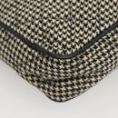 CHANEL Matelasse Chain Shoulder Bag Canvas White Black CC Auth 120186-15