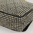 CHANEL Matelasse Chain Shoulder Bag Canvas White Black CC Auth 120186-16