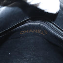 CHANEL Matelasse Chain Shoulder Bag Canvas White Black CC Auth 120186V-18
