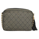 CHANEL Matelasse Chain Shoulder Bag Canvas White Black CC Auth 120186-2