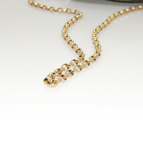 CHANEL Matelasse Chain Shoulder Bag Canvas White Black CC Auth 120186