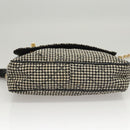 CHANEL Matelasse Chain Shoulder Bag Canvas White Black CC Auth 120186-5