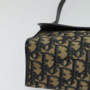 Christian Dior Trotter Canvas Shoulder Bag Navy Gold Auth 120192-15