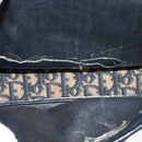 Christian Dior Trotter Canvas Shoulder Bag Navy Gold Auth 120192-11