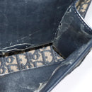 Christian Dior Trotter Canvas Shoulder Bag Navy Gold Auth 120192-19