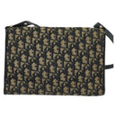 Christian Dior Trotter Canvas Shoulder Bag Navy Gold Auth 120192-2