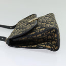 Christian Dior Trotter Canvas Shoulder Bag Navy Gold Auth 120192-3