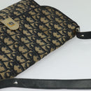 Christian Dior Trotter Canvas Shoulder Bag Navy Gold Auth 120192-6