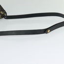 Christian Dior Trotter Canvas Shoulder Bag Navy Gold Auth 120192-7