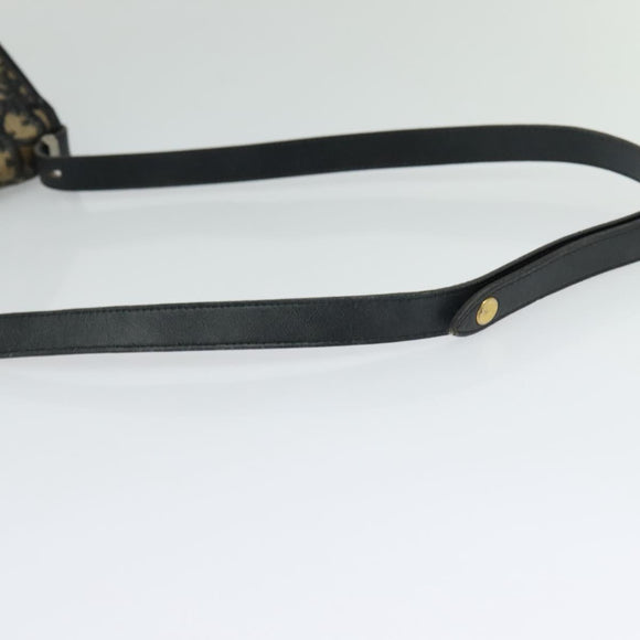 Christian Dior Trotter Canvas Shoulder Bag Navy Gold Auth 120192