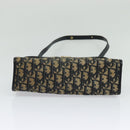Christian Dior Trotter Canvas Shoulder Bag Navy Gold Auth 120192-5