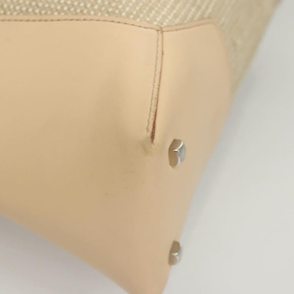 Salvatore Ferragamo Gancini Shoulder Bag Canvas Leather Beige Auth 120194