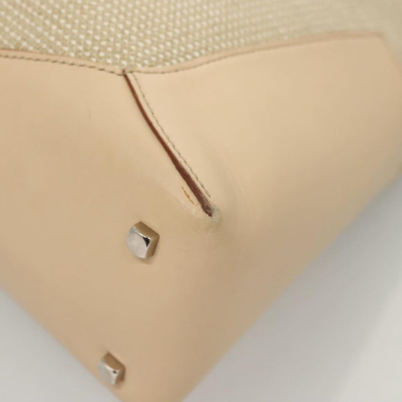 Salvatore Ferragamo Gancini Shoulder Bag Canvas Leather Beige Auth 120194