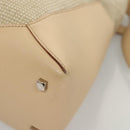 Salvatore Ferragamo Gancini Shoulder Bag Canvas Leather Beige Auth 120194-16