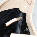 Salvatore Ferragamo Gancini Shoulder Bag Canvas Leather Beige Auth 120194-22