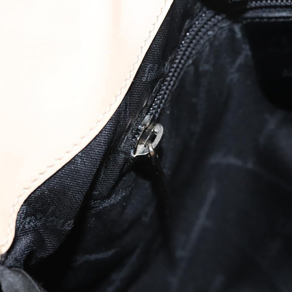 Salvatore Ferragamo Gancini Shoulder Bag Canvas Leather Beige Auth 120194