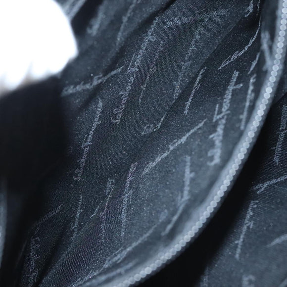 Salvatore Ferragamo Gancini Shoulder Bag Canvas Leather Beige Auth 120194