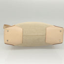 Salvatore Ferragamo Gancini Shoulder Bag Canvas Leather Beige Auth 120194-5