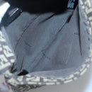 FENDI Zucchino Canvas Shoulder Bag Black Brown Silver Auth 120201-16