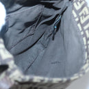 FENDI Zucchino Canvas Shoulder Bag Black Brown Silver Auth 120201-17