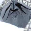 FENDI Zucchino Canvas Shoulder Bag Black Brown Silver Auth 120201-18