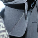FENDI Zucchino Canvas Shoulder Bag Black Brown Silver Auth 120201-19