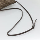 FENDI Zucchino Canvas Shoulder Bag Black Brown Silver Auth 120201-7