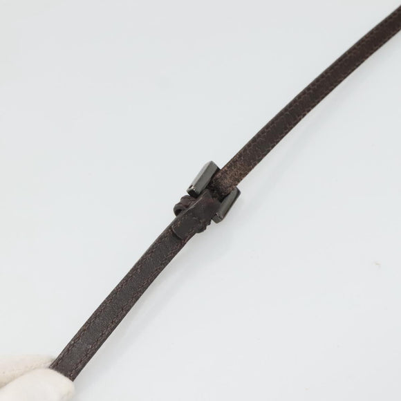 FENDI Zucchino Canvas Shoulder Bag Black Brown Silver Auth 120201