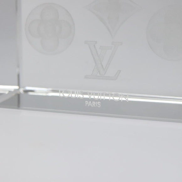 LOUIS VUITTON Paper Weight Glass Clear LV Auth 120233