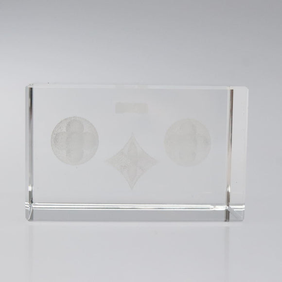 LOUIS VUITTON Paper Weight Glass Clear LV Auth 120233