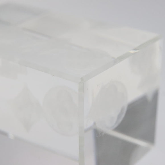 LOUIS VUITTON Paper Weight Glass Clear LV Auth 120233