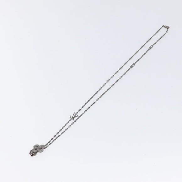 LOUIS VUITTON Pendant Vivienne Necklace metal Silver Tone M00831 LV Auth 120237