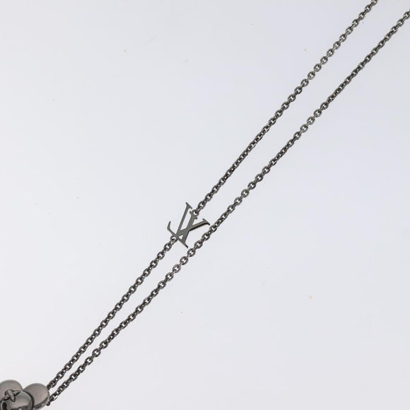 LOUIS VUITTON Pendant Vivienne Necklace metal Silver Tone M00831 LV Auth 120237