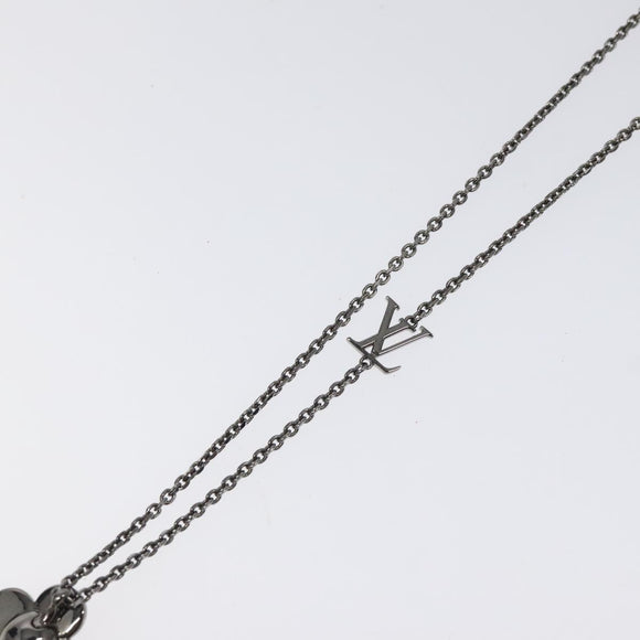 LOUIS VUITTON Pendant Vivienne Necklace metal Silver Tone M00831 LV Auth 120237