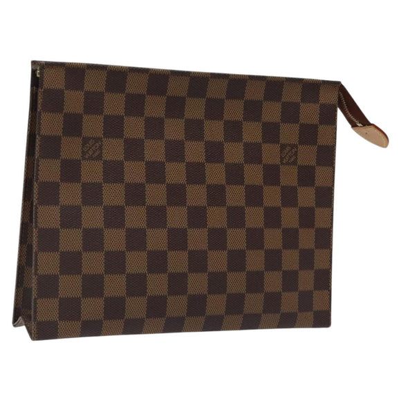 LOUIS VUITTON Damier Ebene Posh Toilette 26 Pouch N47543 LV Auth 120246