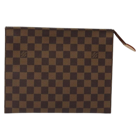 LOUIS VUITTON Damier Ebene Posh Toilette 26 Pouch N47543 LV Auth 120246