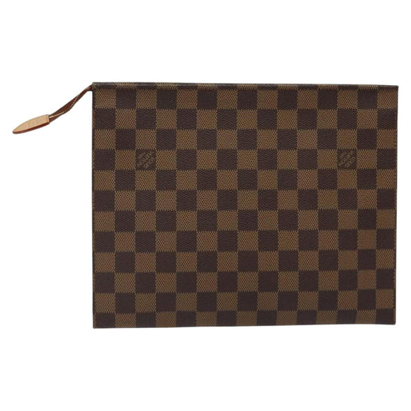LOUIS VUITTON Damier Ebene Posh Toilette 26 Pouch N47543 LV Auth 120246