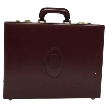 CARTIER Trunk Leather Red Gold Auth 120248 - 0