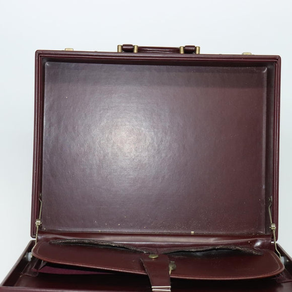 CARTIER Trunk Leather Red Gold Auth 120248