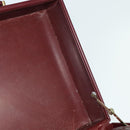 CARTIER Trunk Leather Red Gold Auth 120248-25