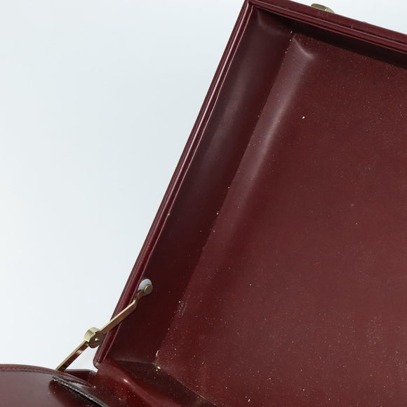 CARTIER Trunk Leather Red Gold Auth 120248