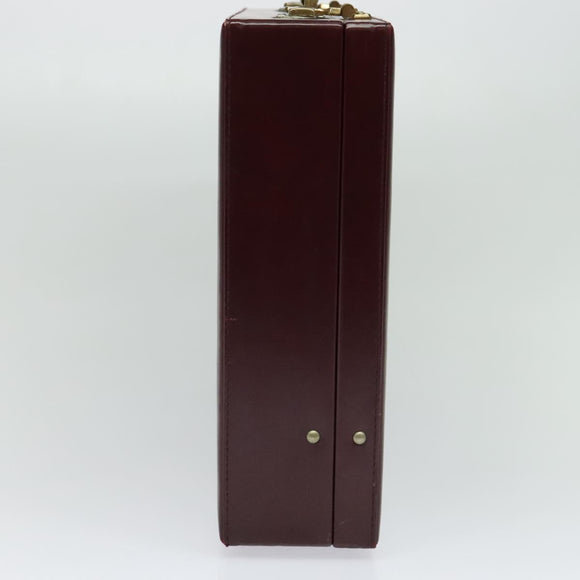 CARTIER Trunk Leather Red Gold Auth 120248