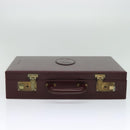 CARTIER Trunk Leather Red Gold Auth 120248-6