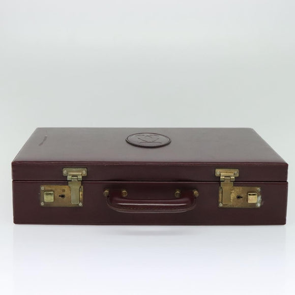 CARTIER Trunk Leather Red Gold Auth 120248