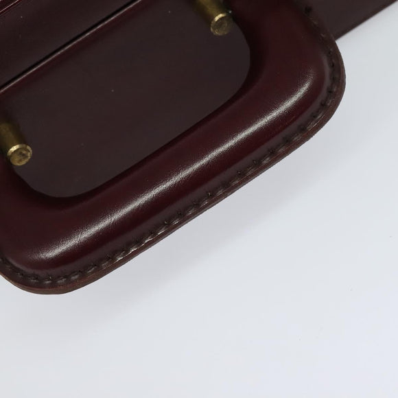 CARTIER Trunk Leather Red Gold Auth 120248