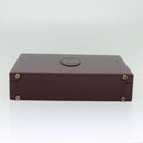 CARTIER Trunk Leather Red Gold Auth 120248-9
