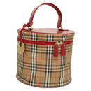 Burberrys Nova Check Pouch Canvas Beige Gold Auth 120260-1