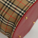 Burberrys Nova Check Pouch Canvas Beige Gold Auth 120260-9