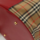 Burberrys Nova Check Pouch Canvas Beige Gold Auth 120260-16