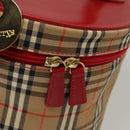 Burberrys Nova Check Pouch Canvas Beige Gold Auth 120260-10